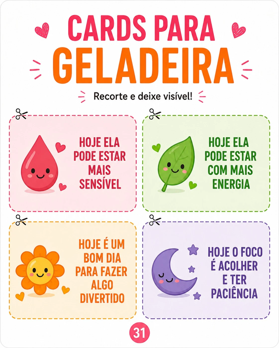 Cards para geladeira